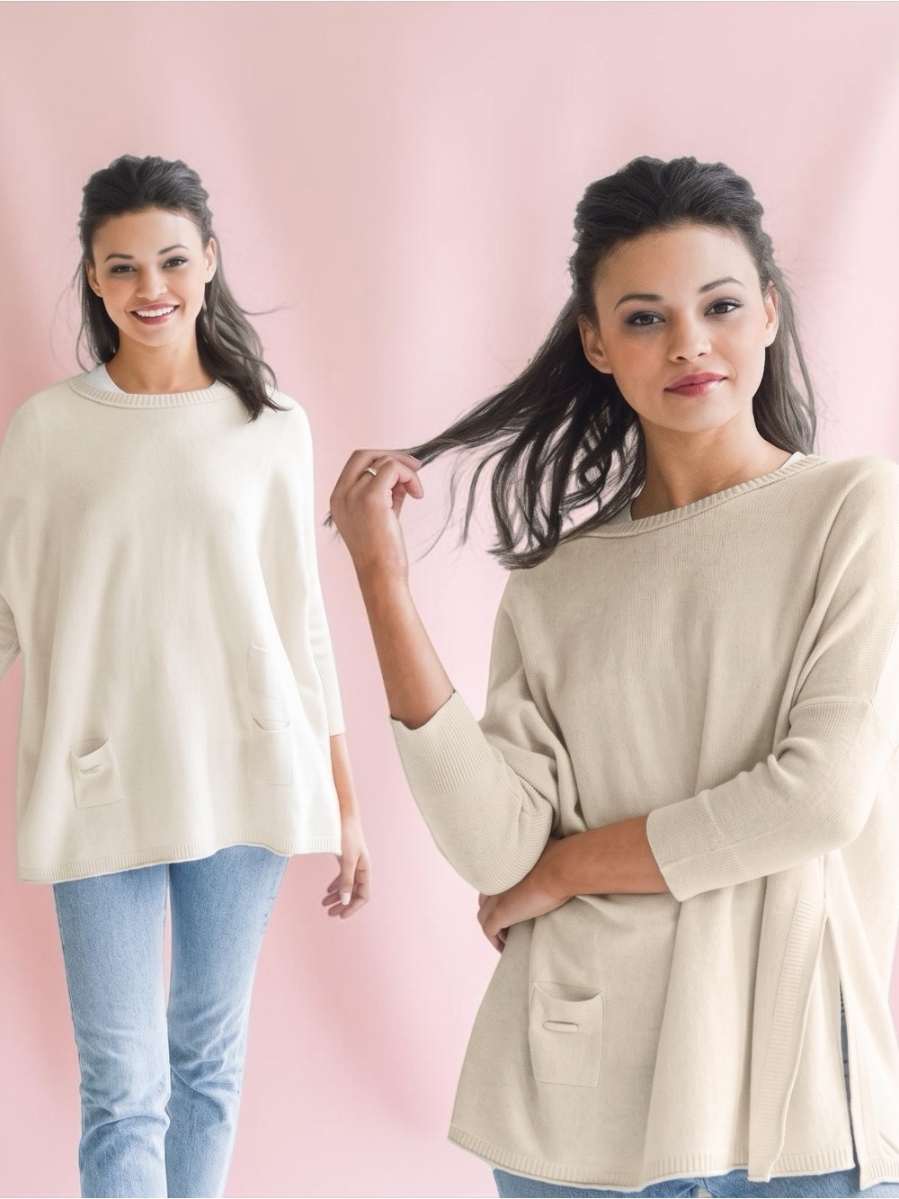 MERSEA Women’s Catalina Crewneck Traveler Pullover Sweater In Sand Size OS